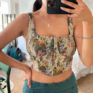 Vintage styled floral corset top